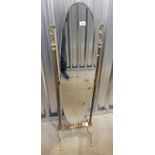 BRASS & COPPER CHEVAL MIRROR 139 CM TALL