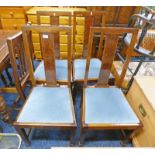 SET OF 4 MAHOGANY HAND CHAIRS ON SQUARE TAPERED SUPPORTS