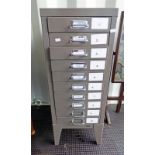 METAL 10 DRAWER CHEST 72CM TALL
