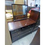 STAG DRESSING TABLE WITH 4 SHORT OVER 2 LONG DRAWERS WITH MIRROR BACK