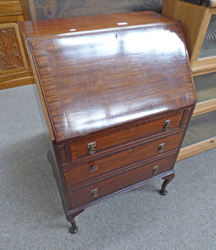 MAHOGANY BUREAU WITH FALL FRONT,