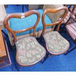 PAIR OF 19TH CENTURY MAHOGANY HAND CHAIRS ON SHAPED SUPPORTS