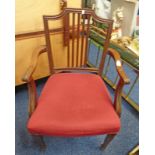 19TH CENTURY MAHOGANY CHAIR & LATE 19TH CENTURY MAHOGANY ARMCHAIR