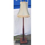MAHOGANY STANDARD LAMP WITH SQUARE COLUMN