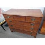 19TH CENTURY MAHOGANY CHEST OF DRAWERS WITH 3 SHORT OVER 3 LONG DRAWERS ON BRACKET SUPPORT WIDTH