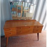 20TH CENTURY TEAK DRESSING TABLE WITH 2 CENTRAL LONG DRAWERS FLANKED BY 2 SHORT DRAWERS TO EITHER