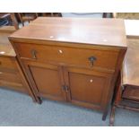 OAK CABINET WITH SINGLE DRAWER OVER 2 PANEL DOORS,