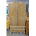 ARTS & CRAFTS STYLE WARDROBE WITH 2 PANEL DOORS OVER 2 DRAWERS