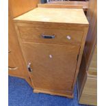 20TH CENTURY BIRDS EYE MAPLE BEDSIDE CABINET