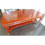 MAHOGANY RECTANGULAR COFFEE TABLE WITH UNDERSHELF