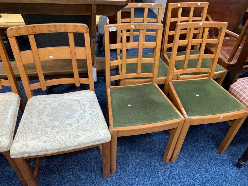 SET OF 4 EARLY 20TH CENTURY OAK DINING CHAIRS & 2 SIMILAR