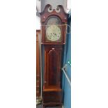 19TH CENTURY MAHOGANY LONG CASE CLOCK WITH PAINTED DIAL SIGNED SPARK, ABERDEEN,