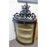 19TH CENTURY WALL MOUNTED CORNER CABINET WITH BOW FRONT,