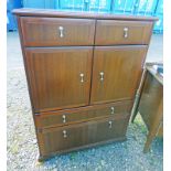 20TH CENTURY MAHOGANY CHEST OF 2 SHORT DRAWERS OVER 2 PANEL DRAWERS OVER 2 LONG DRAWERS 123CM TALL