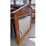 MAHOGANY FRAMED OVERMANTLE MIRROR 109CM WIDE