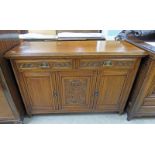 LATE 19TH CENTURY OAK SIDEBOARD WITH 2 DRAWERS OVER 3 PANEL DOORS