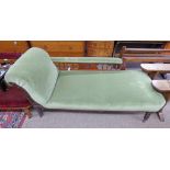 19TH CENTURY CHAISE LONGUE ON TURNED SUPPORTS - 173CM LONG