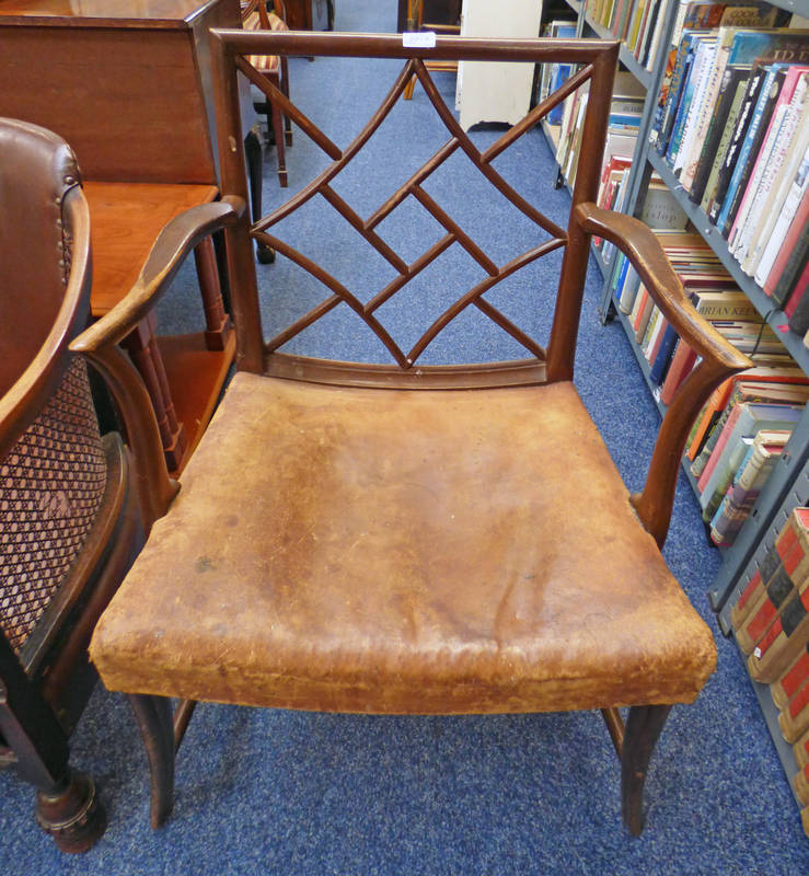 EARLY 20TH CENTURY MAHOGANY COCKPEN CHAIR