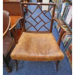 EARLY 20TH CENTURY MAHOGANY COCKPEN CHAIR