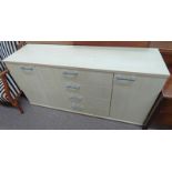 CABINET WITH 2 PANEL DOORS FLANKING 4 DRAWERS,