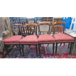 SET OF 4 19TH CENTURY MAHOGANY HAND CHAIRS ON TURNED SUPPORTS STAMPED JOHN TAYLOR & SON,