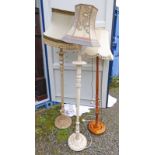 SET OF 3 STANDARD LAMPS WITH SELECTION OF LAMP SHADES