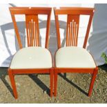 PAIR OF 20TH CENTURY TEAK DINING CHAIRS ON SQUARE SUPPORTS