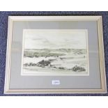 J REVILLE COUNTRY SCENE SIGNED FRAMED MIXED MEDIA 23.