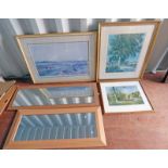SELECTION OF 3 FRAMED PRINTS & 2 RECTANGULAR MIRRORS TO INCLUDE MCINTOSH PATRICK 'COUNTRY ROAD'