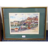 H F MCGREGOR ST MONANE SIGNED FRAMED WATERCOLOUR 22 X 32 CM