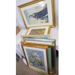 7 FRAMED PRINTS TO INCLUDE 'THE WORLD WAS ALL BEFORE THEM' BY CHARLES MARION RUSSELL,