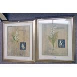 PAIR OF FABRICE DE VILLENEVE PRINTS 'CONVELLARIA' & 'DIGITALIS' 48 X 37 CMS