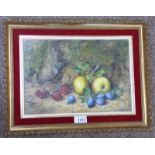 GEORGE CLARE SUMMER FRUIT SIGNED FRAMED WATERCOLOUR 22.