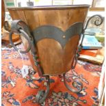 ARTS & CRAFTS COPPER AND METAL COAL BIN - 43CM TALL