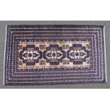 AFGHAN BALUCHI TRIBAL RUG LARGE BAKHARA DESIGN 188 X 110CM