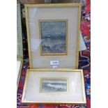 W FETTES DOUGLAS RIVER SCENES UNSIGNED WITH LABEL TO REVERSE PAIR OF PEN & INK DRAWINGS