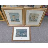 3 FRAMED PICTURES OF CHILDREN TO INCLUDE ''OVERCOME' BY A.S.