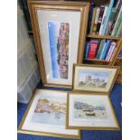 4 GILT FRAMED PRINTS TO INCLUDE 'DARTMOUTH' BY JOHN GILLO SIGNED & 'DARTMOUTH HARBOUR' 25/350 BY
