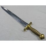 FRENCH MODEL 1832 SIDE ARM WITH 48 CM LONG DOUBLE EDGED BLADE MARKED "JEAN" WITH BRASS HILT