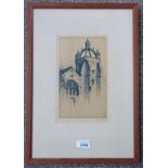 JACKSON SIMPSON CHAPEL & CROWN SIGNED IN PENCIL FRAMED ETCHING 24 X 14 CM