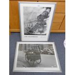 PAIR OF FRAMED FRENCH POSTERS TO INCLUDE 'GARE MONTPARNASSE 1895,