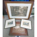 4 FRAMED PRINTS OF SHEEP & BOAT RELATED SCENES TO INCLUDE 'HOME THROUGH THE WOODS' BY JOSEPH