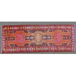 HEAVY PILED ARONIAN RUNNER WITH AZTEC DESIGN 307 X 114CM