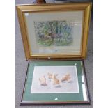 PAIR OF FRAMED PASTEL DRAWINGS TO INCLUDE 'THE CHICKENS' BY FIONA M MCCULLOCH,