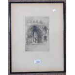 JACKSON SIMPSON WEST DOORWAY BRECHIN CATHEDRAL SIGNED IN PENCIL FRAMED ETCHING 23 X 16.