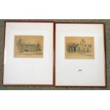 PAIR OF FRAMED DRYPOINT ETCHINGS BY JAMES MCARDLE,