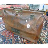 A LARGE GLADSTONE STYLE BAG WITH "L.