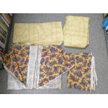 SELECTION OF GOLD FLORAL & PAISLEY PATTERN LAURA ASHLEY FABRICS IN 1 BOX