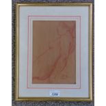 CECIL RAY NUDE WOMAN INITIALLED FRAMED DRAWING 24 X 16 CM