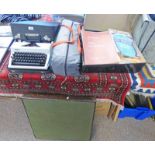 ERIKA PORTABLE TYPEWRITER, FOLDING TABLE,